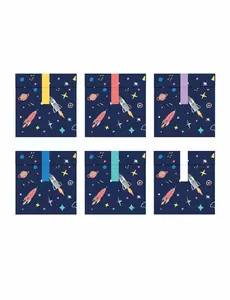 6 papperspresentpåsar Space Adventure 13 x 14 cm