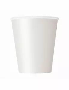 8 vita pappmuggar 210 ml