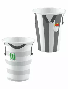 8 pappmuggar Fotboll 250 ml