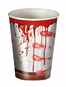 6 Halloweenpappersmuggar blodiga 240 ml