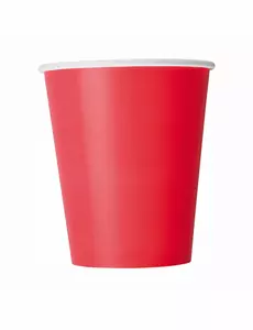 8 röda pappmuggar 210 ml