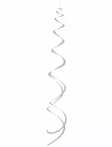 8 silverfärgade spiralhängdekorationer