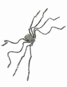 Grå lurvig jättespindel Halloween 160 cm