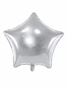 Silverfärgad stjärnballong i aluminium 45 cm