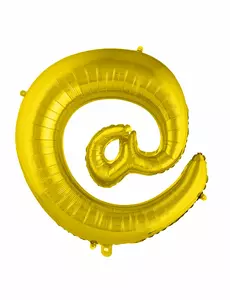 Jättestor aluminiumballong med gyllene @-symbol 70 cm