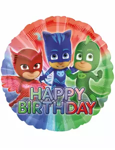 Pyjamasques ™-ballong i aluminium Happy Birthday 43 cm