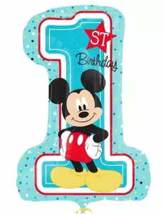Mickey™-ballong siffra 1 aluminium 48 x 71 cm