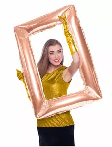 Aluminiumfolieballong rektangulär ram roséguld 85 x 60 cm