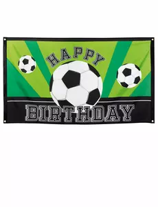 Happy birthday-fotbollsfestbanderoll 90 x 150 cm
