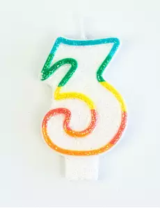 Födelsedagsljus siffra 3 7,5 cm