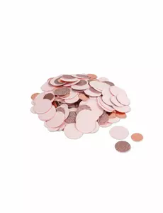 Roséguldfärgade metallkonfettier och rosa glitter 14 g