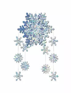 Hängande dekoration prismatiska snöflingor 3-D