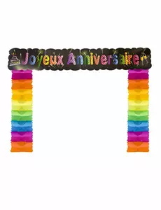 Chic dörrdekoration med texten Grattis på födelsedagen 114 x 18,7 x 250 cm