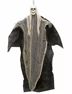 Svartvit hängande liemannedekoration Halloween 110 cm