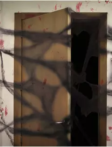 Svart spindelnätsdekoration med spindlar 20 g Halloween