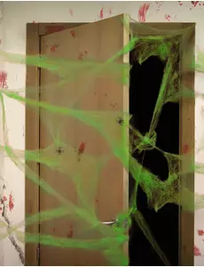 Grönt spindelnät med spindlar 20 g Halloween
