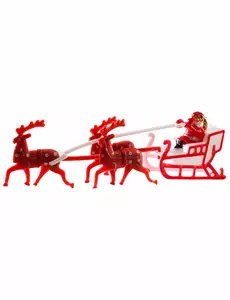 Tårtdekoration Jultomten med släde 14 cm