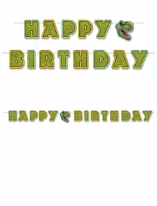 Happy Birthday-girlang att montera, dinosaurietema