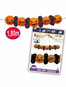 Girlang med latexballonger halloween 1,8 m