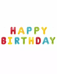 Färgglad bokstavsgirlang Happy Birthday 2,74 m