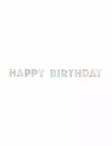 Iridescent kartonggirlang happy birthday 2,20 m