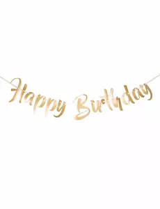 Happy Birthday-girlang i guld 1 m