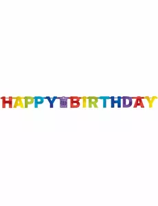 Happy Birthday-girlang flerfärgad 213 cm