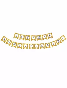 Glittrande gul Happy Birthday-girlang