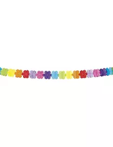 Mångfärgad pappersgirlang med blommor 4 meter