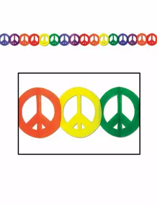 Hippie Peace flerfärgad pappersgirlang