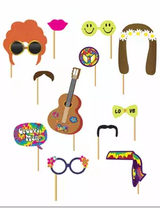 Hippie photobooth-kit 12 delar