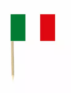 Set med 50 italienska miniflaggor på pinne 3 x 5 cm