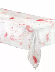 Vit blodig duk 185 x 140 cm