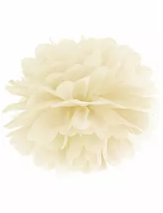Hängande papperspompon crème 35 cm