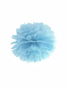 Blå papperspompon att hänga upp 35 cm