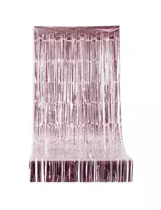 Glittrande fransgardin roséguld 2,44 m x 92 cm