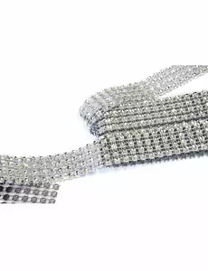 Strassband silver 1,8 m x 2 cm