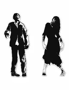 2 zombiesilhuetter i kartong 86 x 91 cm