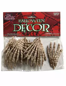 Set med 12 skelett händer Halloween