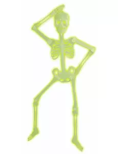 Självlysande ledat skelett Halloween 92 cm