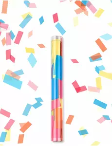 Rektangulärt flerfärgat konfettirör 27 cm