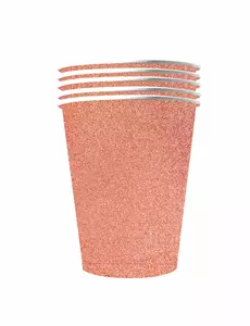 10 glittriga amerikanska pappmuggar återvinningsbara roséguld 53 cl