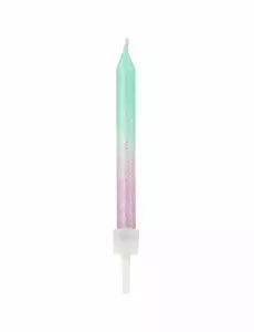 20 iriserande födelsedagsljus 6 cm