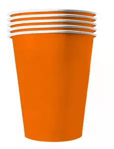 20 amerikanska orange pappmuggar, återvinningsbara 53 cl