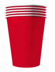 20 amerikanska röda muggar av återvinningsbar kartong 25 cl
