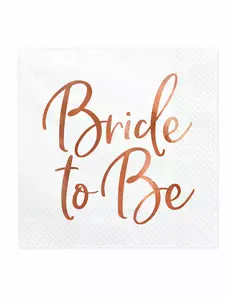 20 pappersservetter Bride to be roséguld 33 x 33 cm