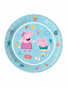 8 blå papperstallrikar Peppa Pig™ 23 cm