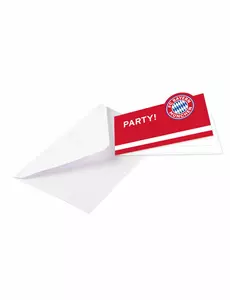 8 inbjudningskort med kuvert FC Bayern Munich™ 13 x 8 cm