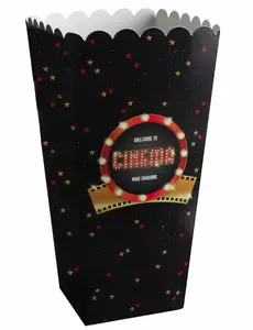 8 Hollywood-popcornstrutar i kartong 6 x 17 cm
