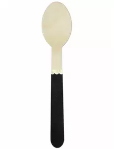 8 små svarta träskedar 16 cm